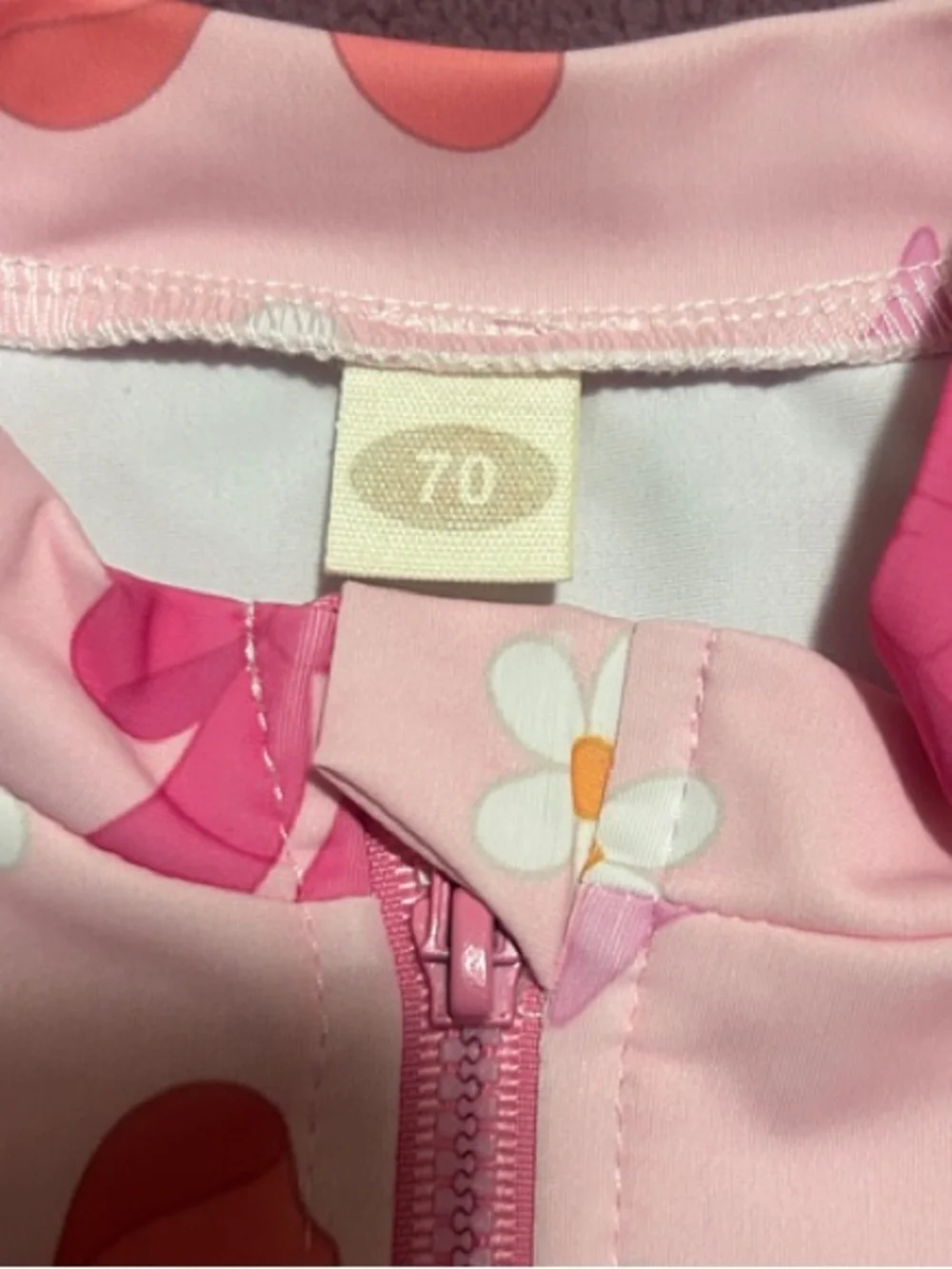 Girls' Pink Bow-Print Long Sleeve Rashguard Swimsuit